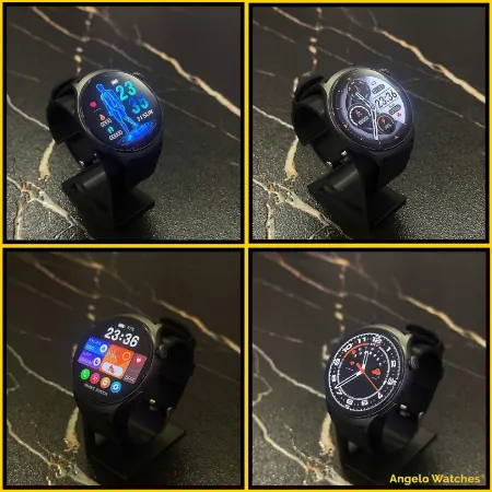 Smartwatch Kardiowatch Zegarek Angelo AT600 czarny Pomiar Cukru HRV BMI Rozmowy Menu PL